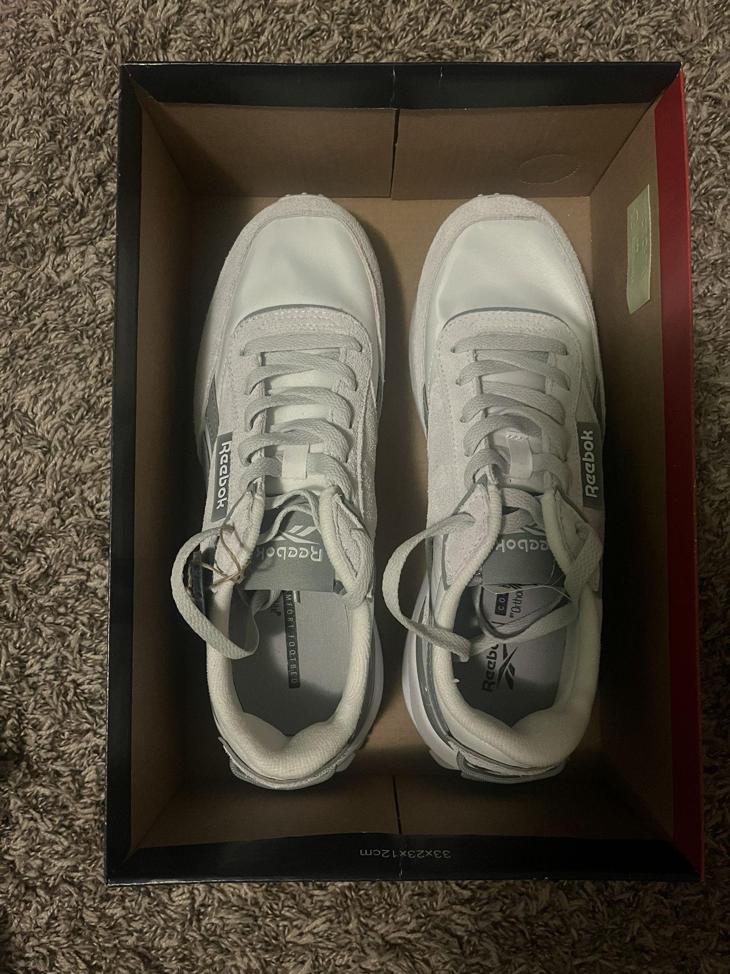 Gray and White Reebok Shoes