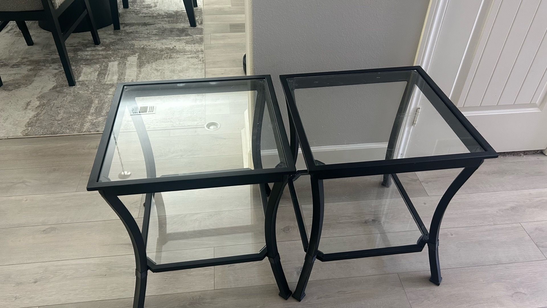 Glass end tables