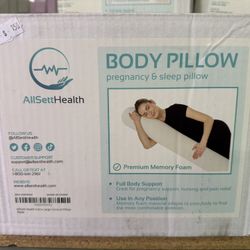 AllSett Health XXL Memory Foam Round Cervical Roll Cylinder Bolster Body Pillow with Removable Washable Cover | Ergonomically Designed Back, Neck and 