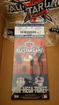 2010 Major League Baseball MLB All Star Game mega ticket Angels NEW