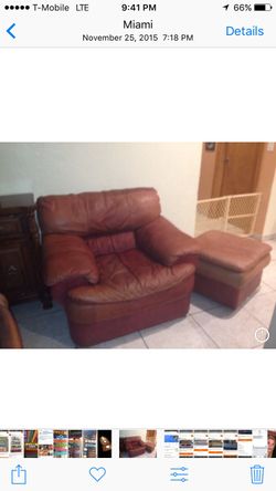 Natuzzi leather chair and ottoman