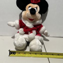Disneyland 14" Christmas Minnie Mouse Santa Plush Toy