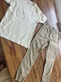 Mens Khaki pants XS/ Columbia TShirt Small
