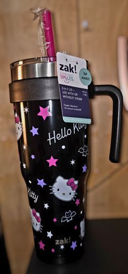 Hello Kitty Zak Designs 40oz Hello Kitty Halloween Straw Handle Tumbler, Double Wall Vacuum