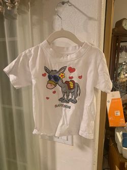 White Santorini Donkey Graphic T-Shirt for Kids
