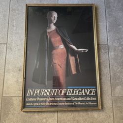 In Pursuit of Elegance Phoenix Art Museum Poster 1985 Framed Fashion Art 24x17"