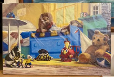 Whimsical Toy Room Scene Canvas Print
