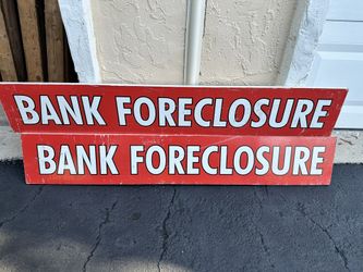 Vintage Bank Foreclosure Large Real Estate Wood Signs 