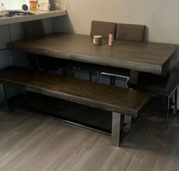 Dinner table with bench