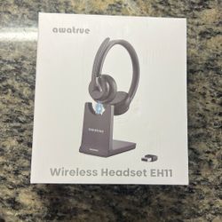 Wireless Headset with Mic for Work, Bluetooth 5.3 Headset with AI Noise Cancelling Microphone & Call Reminder, Wireless Headphone with Voice Assistant