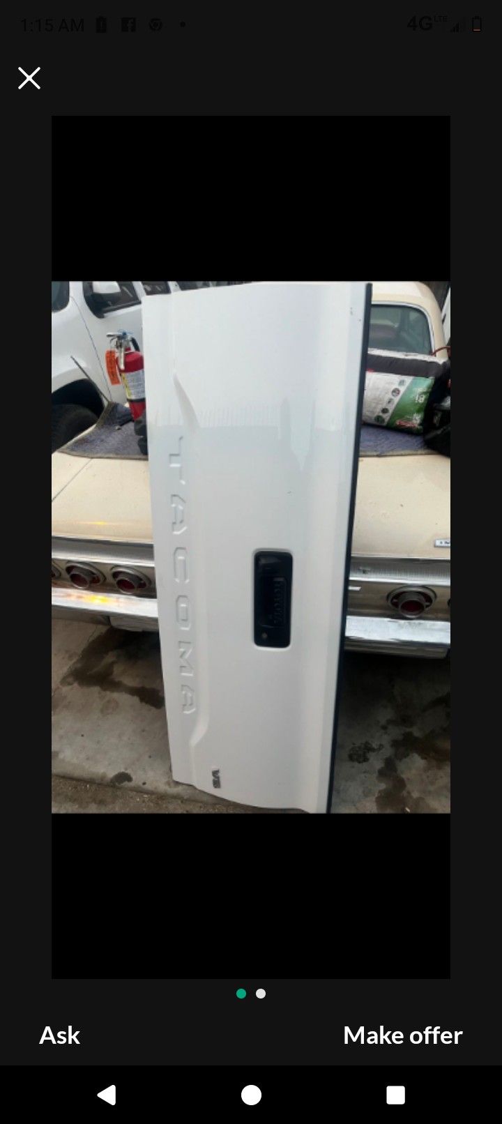 White Toyota Tacoma Tailgate 