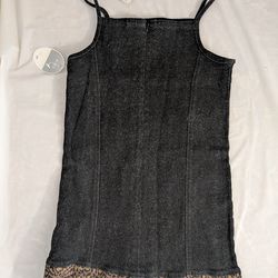 Brand NEW - THE CHILDREN’S PLACE Black Denim Leopard Print Trim Size 6X/7