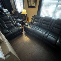 3 Leather Couch Set