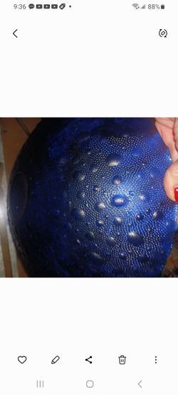 Blue Big Glass Salad Bowl & Little Salad Bowls