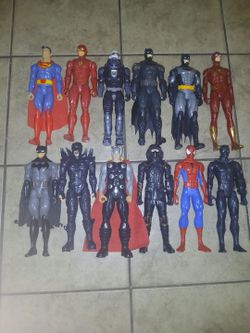 Lot of 12 Marvel DC Superhero Action Figures