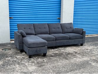Gray sectional couch(free delivery)
