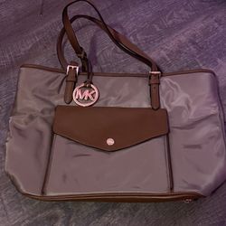 Gray/Green and Brown Michael Kors Tote