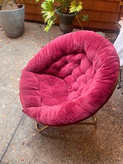 Cozy faux fur chair (burgundy) - foldable