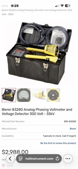 voltage detector and phasing tester 0 to 35KV New Bierer 83280 voltage detector and face tester 0 to 35KV