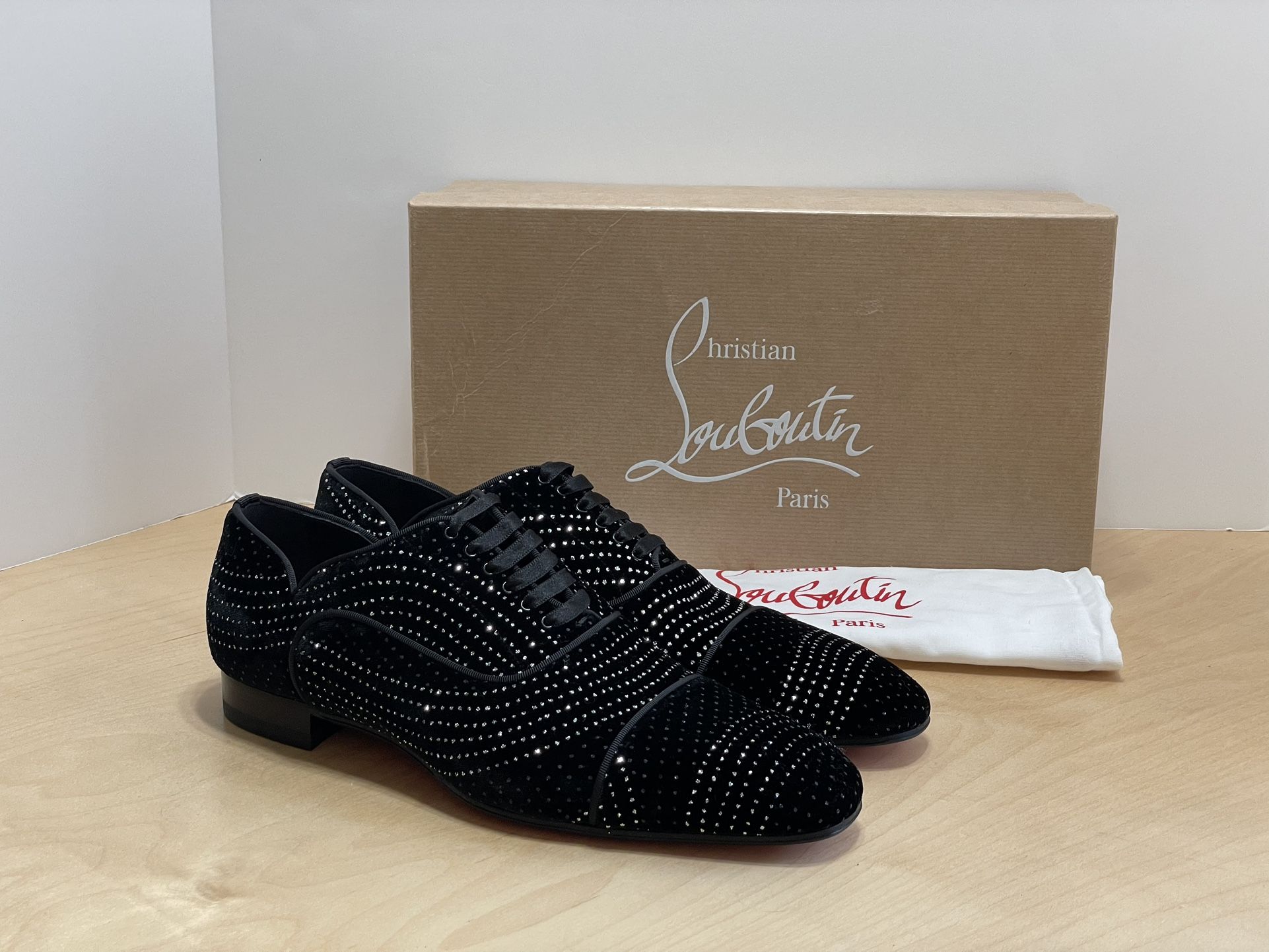 Christian Louboutin Greggryrocks Velvet Oxford 41.5 US 8.5 NWB Greggory - Oxfords - Calf leather, cotton twill and veau  main image 4