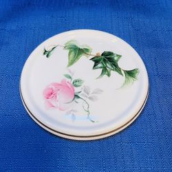 Vintage Trinket Dish With Hand Painted Florals 