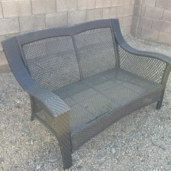 Faux Wicker Outdoor Loveseat Patio (LxWxH: 57” x 36” x 34”) 