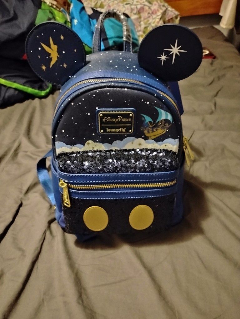 Disney Parks Peter Pans Flight Loungefly Mini Backpack 