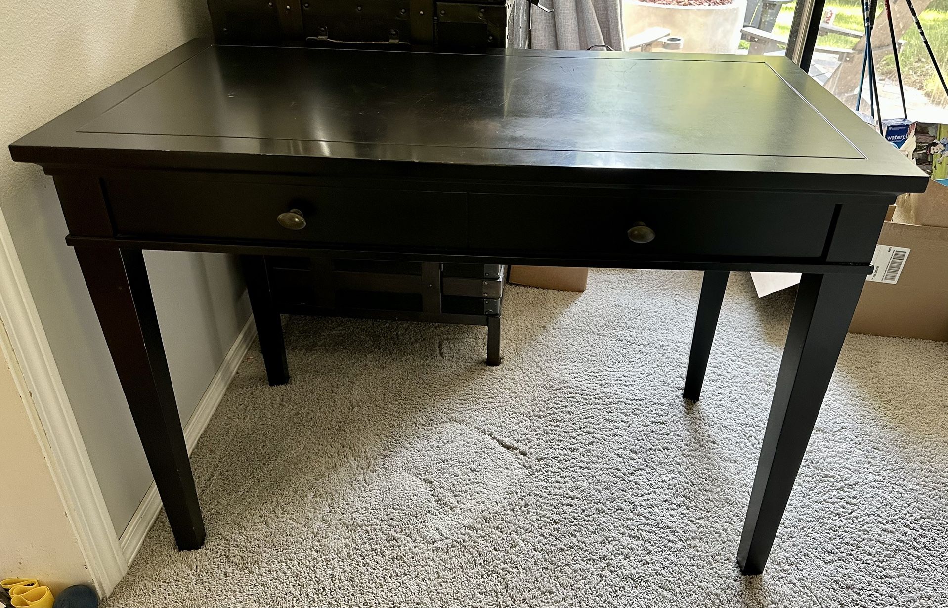 Crate & Barrel Black Writing Desk