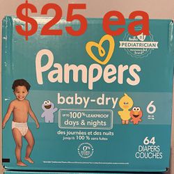 Pampers Baby Dry Size 6 (64 Diapers Each Box)