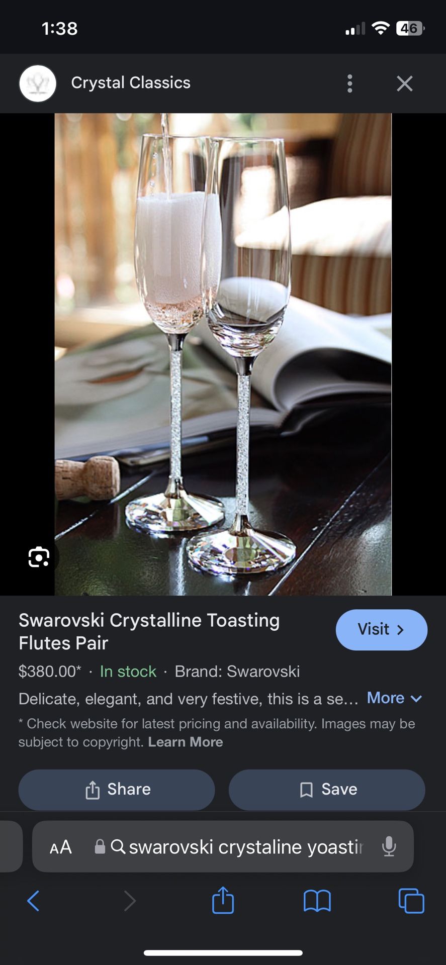 Swarovski Toasting Glasses