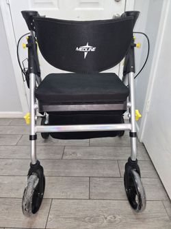 Medline Premium Empower Rollator Walker with Seat, Folding Rolling Walker with 8-inch Wheels