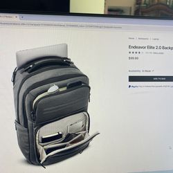Laptop backpack, Hp 20 Inch Monitor, Dell Speakers
