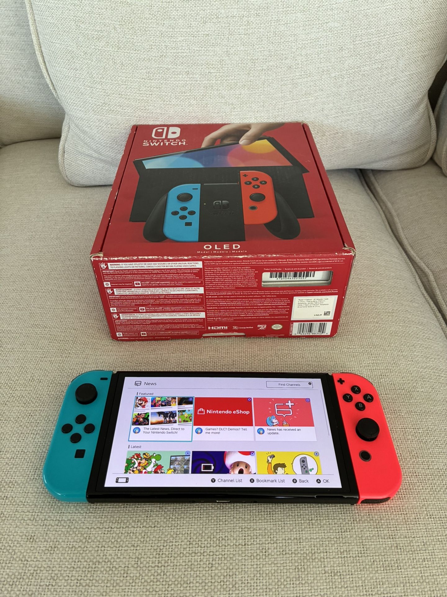 Nintendo Switch OLED System / Console - With Everything Included - Blue / Red Version