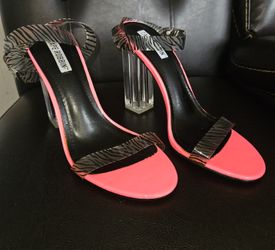 Cape Robbin Hot Pink 4 1/2 Inch Clear Heels 