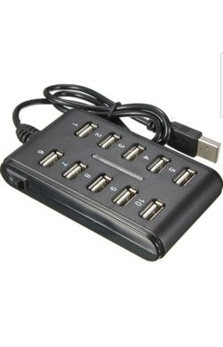 10 port USB with switch/  Cargador de 10