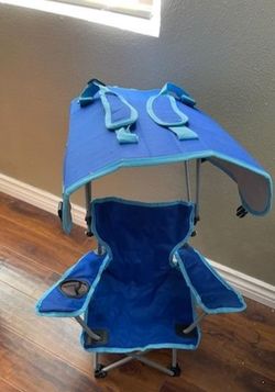 Kids foldable camping chair with canopy