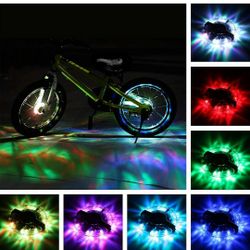 Rechargeable Bike Wheel Hub Lights Waterproof LED Cycling Spoke Lights 7 Color Bicycle Safety Warning Decoration Light for Kids and Adults Night Ridin
