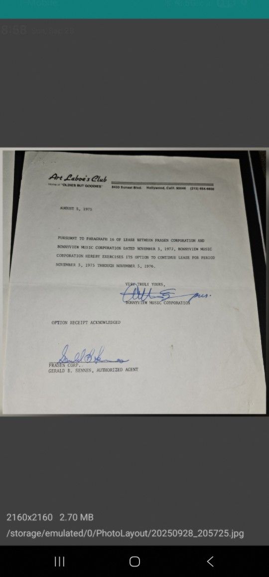 Super RARE Art Laboe Autograph