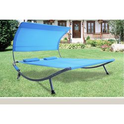 Double Chaise Lounge Bed with Canopy