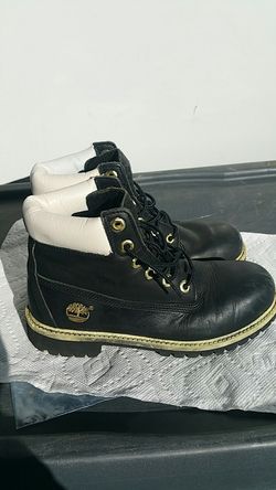Pair black Timberland boots size 6