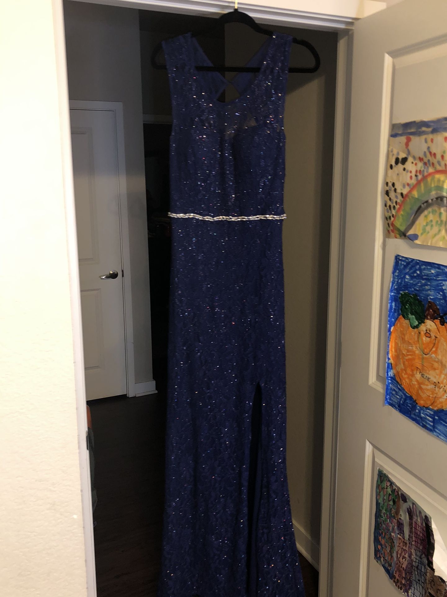 Navy Blue Mermaid Prom Dress