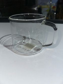 Teavana 16 oz Clear Glass Tea Mug Square Handle Cup