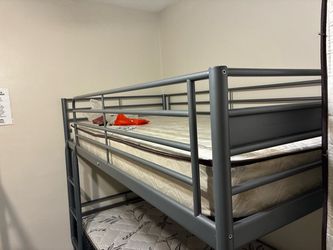 Gray Metal Twin Bunk Bed Frame