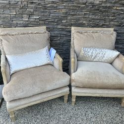 Custom Made Chenille Fabric Chairs