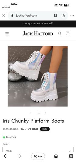 Iris Chunky Platform Boots - OPAL