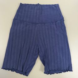 Offline by Aerie Blue Ribbed Biker Shorts S