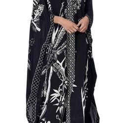 Womens Kaftan Print Turkish Kaftan Bikini Cover Up Plus Size Kaftan Maxi Dress