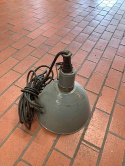 Old Vintage Porcelain Industrial Lamp