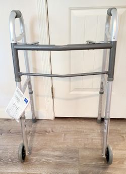 NEW MEDLINE 2 BUTTON FOLDING WALKER