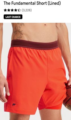 Men's FABLETICS The Fundamental Short (Lined) -Fire red Lightweight RED athletic shorts